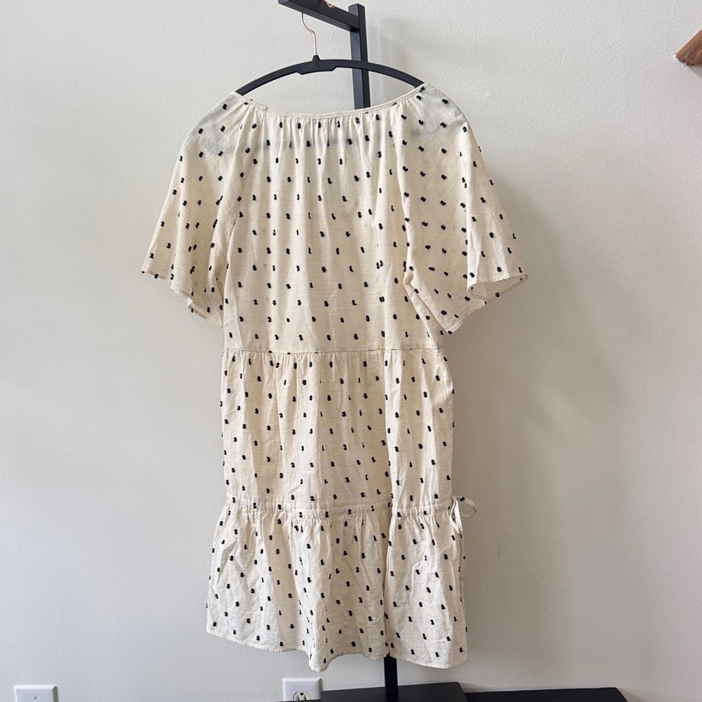 Madewell Cream Mini Dress with Black Dots - Picture 2 of 3